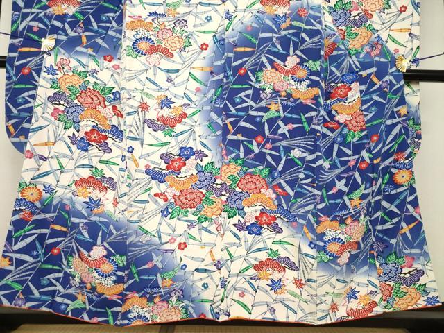 平和屋着物●豪華振袖 型染め 松竹梅花文 正絹 逸品 AABH4617ck