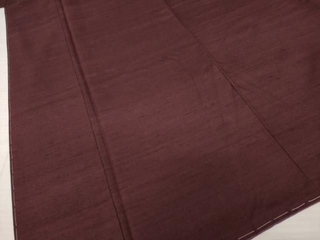 平和屋着物●上質な紬 色無地 紫鳶色 正絹 逸品 未使用 AABH4627ck