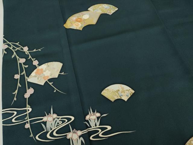 平和屋着物●訪問着 友禅 地紙花文 金彩 正絹 逸品 AABH4628ck