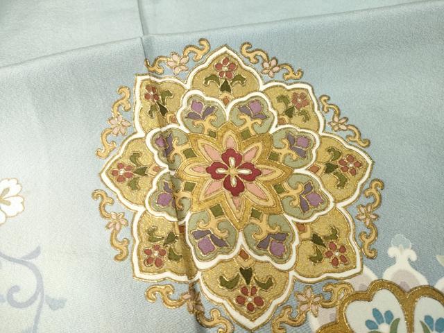平和屋着物●豪華色留袖 友禅 作家物 舞花文 金彩 正絹 逸品 AABH4631ck