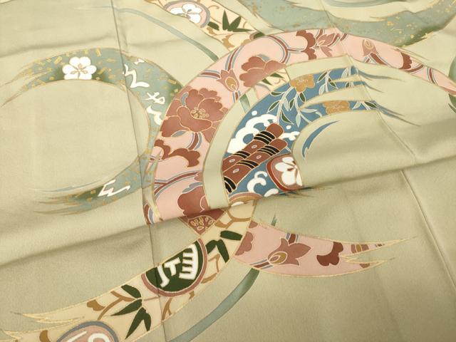 平和屋着物●豪華色留袖 輪取花文 金彩 ロング丈 正絹 逸品 AABH4632ck