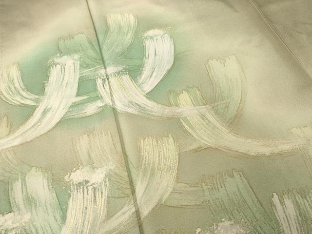 平和屋着物●小堀三千尋 訪問着 刺繍 松 暈し染め 正絹 逸品 未使用 AABH4637ck
