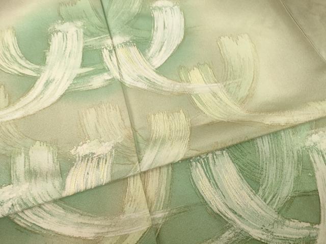 平和屋着物●小堀三千尋 訪問着 刺繍 松 暈し染め 正絹 逸品 未使用 AABH4637ck