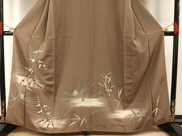 平和屋着物●豪華色留袖 作家物 松竹梅 暈し染め 金彩 正絹 逸品 未使用 AABH4660fy