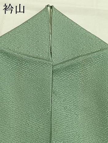 平和屋着物●上質な色無地 紗綾形地紋 薄萌葱色 正絹 逸品 AABH4670fy