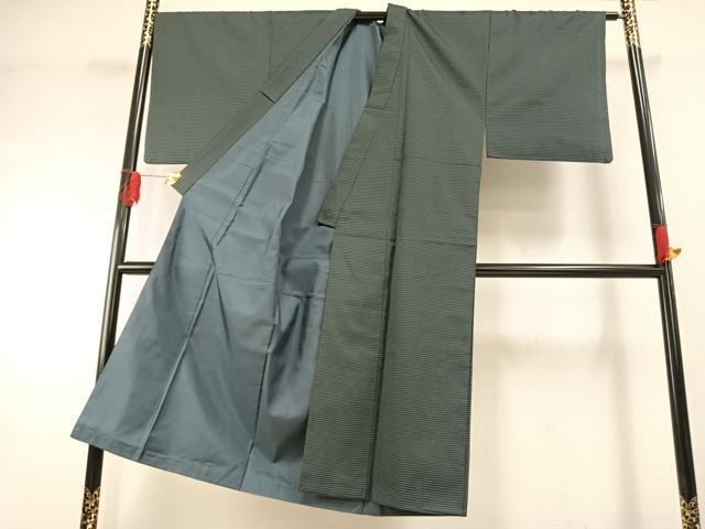 平和屋着物●男性 紬 アンサンブル 亀甲柄 正絹 逸品 AABH4686fy