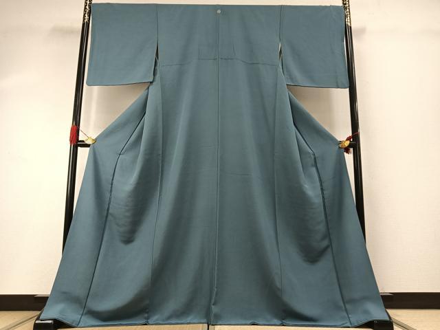 平和屋着物●上質な色無地 舛花色 ロング丈 正絹 逸品 AABH4697fy