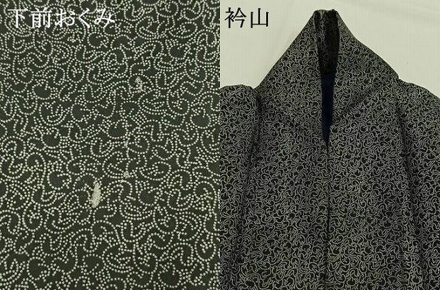 平和屋着物●男性 江戸小紋 鳥 正絹 逸品 AABH4699fy
