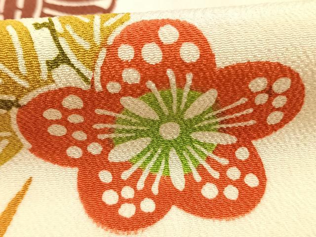 平和屋着物●訪問着 型染め 草花文 正絹 逸品 AABH4701fy