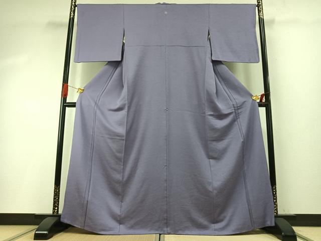 平和屋着物●上質な色無地 立波地紋 薄葡萄色 正絹 逸品 AABH4716fy