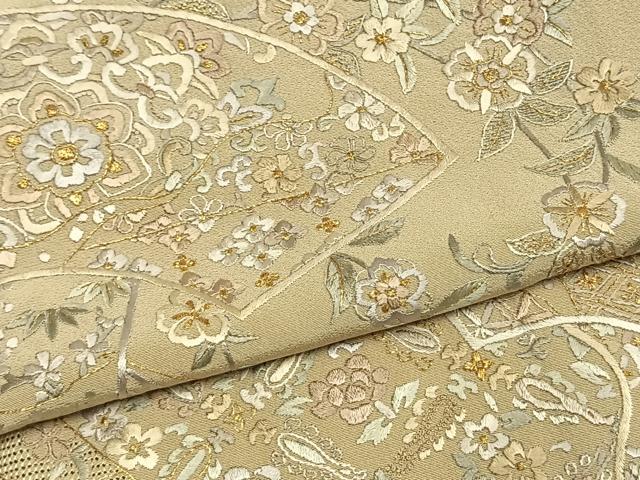 平和屋着物●豪華色留袖 中国三大刺繍 汕頭刺繍 スワトウ刺繍 総刺繍 地紙花文 金糸 正絹 逸品 未使用 AABH4724fy