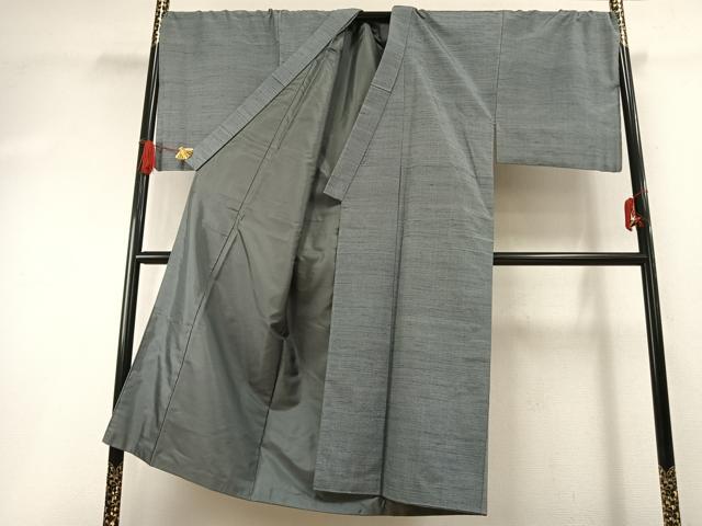 平和屋着物●男性 塩沢紬 アンサンブル 蚊絣 キングサイズ 正絹 逸品 AABH4740fy