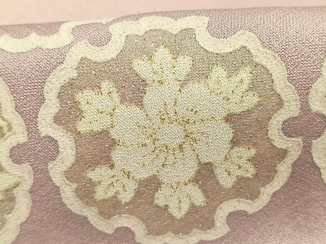平和屋着物●上質な小紋 雪輪花文 暈し染め 金銀彩 正絹 逸品 AABH4781fy
