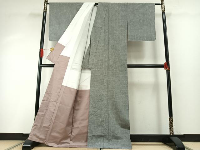 平和屋着物●生紬 霞文 反端付き 正絹 逸品 未使用 AABH4782fy