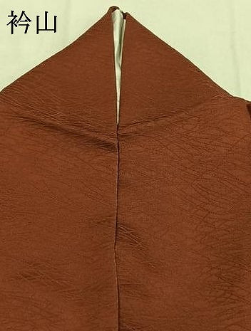 平和屋着物●上質な色無地 敷松葉地紋 弁柄色 正絹 逸品 AABH4784fy