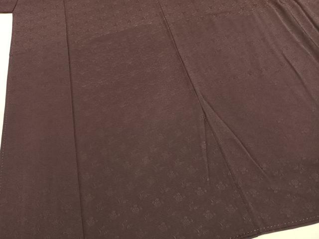 平和屋着物●上質な色無地 紗綾形花地紋 滅紫色 正絹 逸品 未使用 AABH4812fy