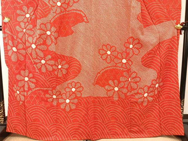 平和屋着物●豪華振袖 総絞り 舞花文 正絹 逸品 AABH4813fy