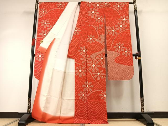 平和屋着物●豪華振袖 総絞り 舞花文 正絹 逸品 AABH4813fy