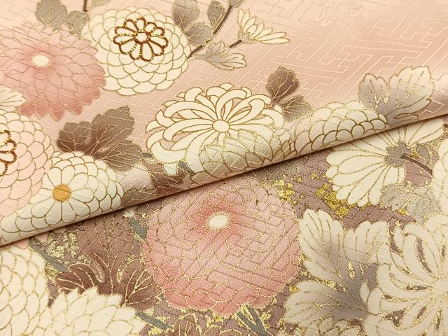 平和屋着物●十日町老舗ブランド 吉澤友禅 吾妻徳穂 訪問着 駒刺繍 草花文 金彩 ロング丈 正絹 逸品 AABH4827fy