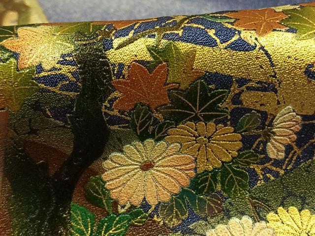 平和屋着物●漆工芸作家 金森一博 訪問着 色紙花文 暈し染め 金彩 さが美扱い ロング丈 正絹 逸品 AABH4829fy