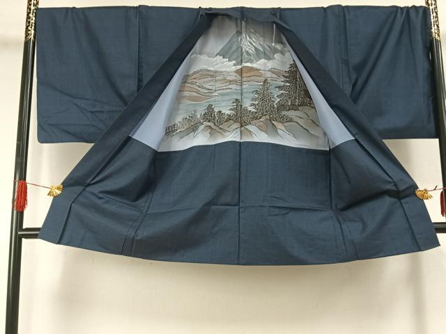 平和屋着物●男性 本場大島紬 アンサンブル 100亀甲 総詰め キングサイズ 正絹 逸品 AABH4846fy