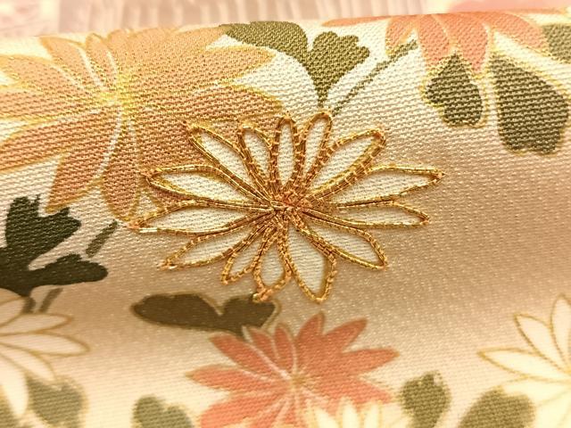 平和屋着物●訪問着 友禅 駒刺繍 松竹梅 御所車花文 暈し染め 金彩 ますいわ屋扱い 正絹 逸品 AABH4852fy