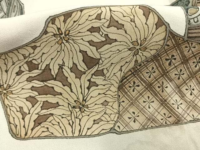 平和屋着物●男性 長襦袢 袷 更紗文様 暈し染め 正絹 逸品 AABH4855fy
