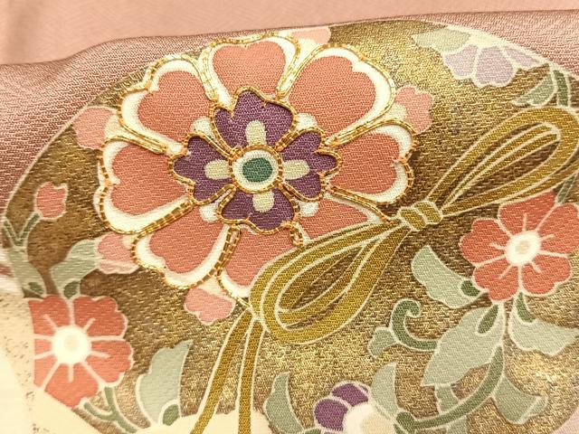平和屋着物●豪華色留袖 友禅 駒刺繍 流水文箱文 金彩 ロング丈 正絹 逸品 AABH4860fy