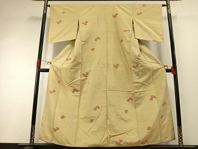 平和屋着物●上質な紬 総刺繍 草花文 鈴乃屋扱い 正絹 逸品 AABH4881fy