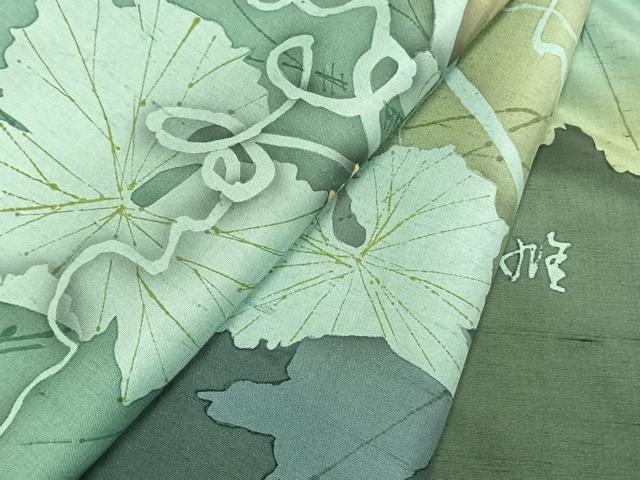 平和屋着物●京の匠日展作家 丹下雄介 訪問着 紬地 南瓜 正絹 逸品 AABH4908fy