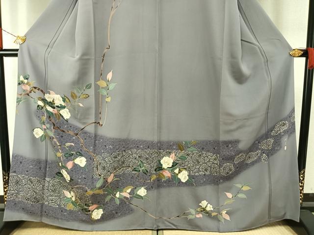 平和屋着物●本加賀友禅作家 木村州宏 訪問着 枝花文 暈し染め 正絹 逸品 AABH4910fy