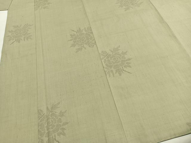 平和屋着物●結城紬 100亀甲 草花文 正絹 逸品 未使用 AABH4915fy