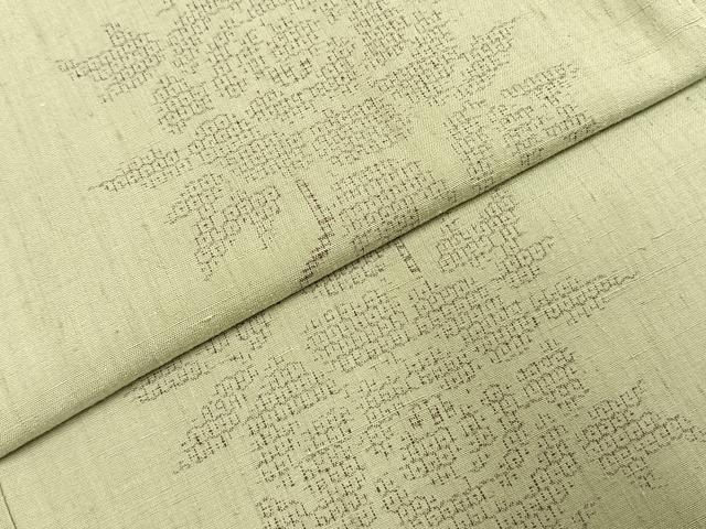 平和屋着物●結城紬 100亀甲 草花文 正絹 逸品 未使用 AABH4915fy