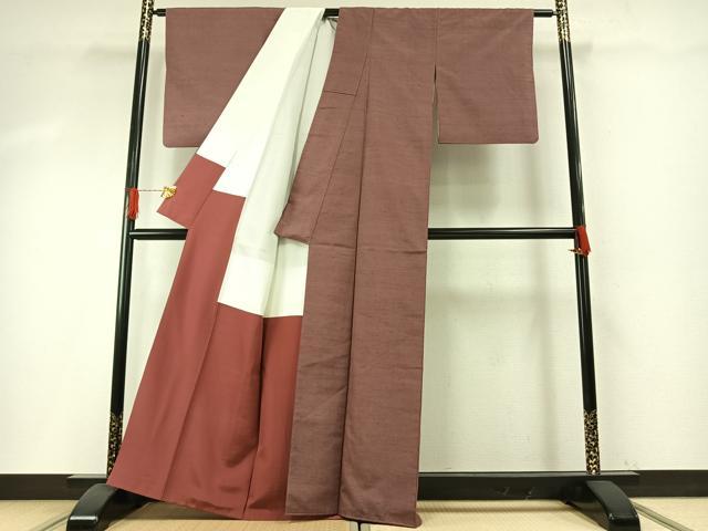 平和屋着物●結城紬 鴇浅葱色 正絹 逸品 未使用 AABH4920fy