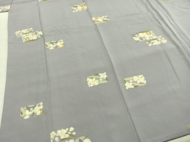 平和屋着物●上質な小紋 草花文 正絹 逸品 AABH4925fy