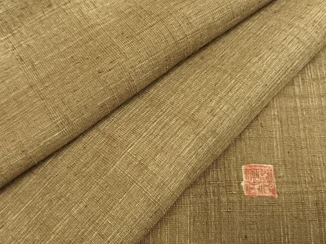 平和屋着物●上質な紬 作家物 榛色 正絹 逸品 AABH4945fy