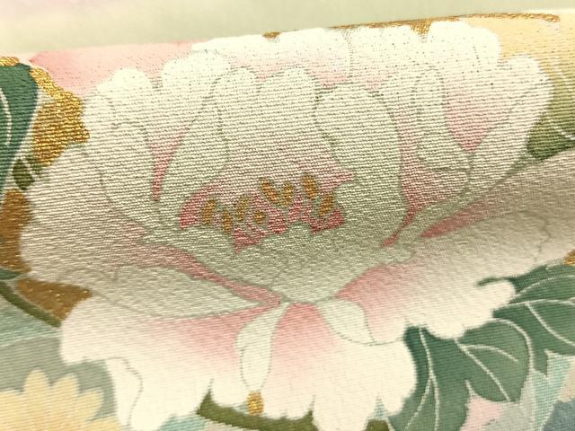 平和屋着物●訪問着 友禅 作家物 草花文 暈し染め 金彩 正絹 逸品 AABH4947fy
