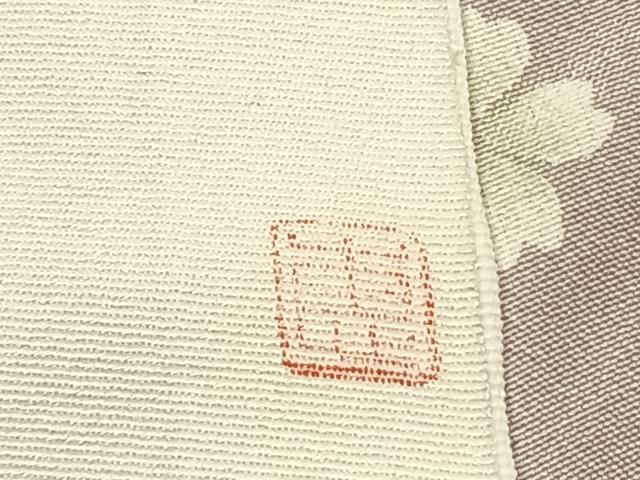 平和屋着物●長襦袢 無双仕立て 作家物 舞桜文 金彩 正絹 逸品 AABH4957fy