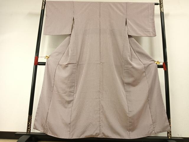 平和屋着物●上質な小紋 縞 正絹 逸品 AABH4958fy