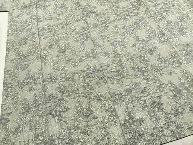 平和屋着物●上質な紬 風景文 正絹 逸品 AABH4960fy