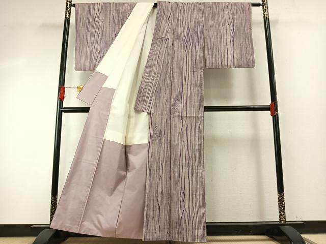 平和屋着物●本場大島紬 染大島 一元7マルキ 杢目文 正絹 逸品 AABH4961fy