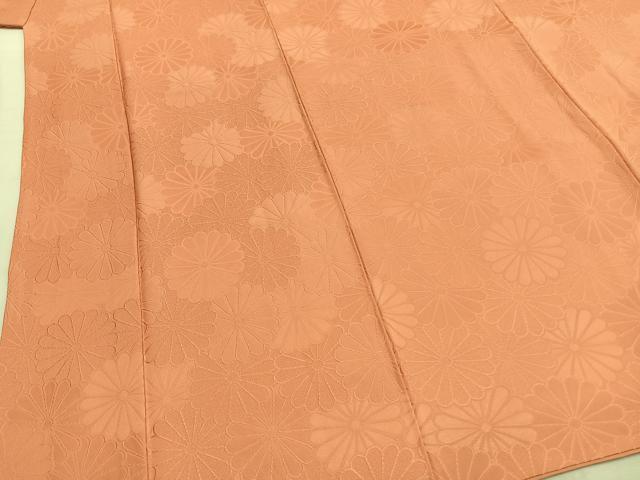 平和屋着物●上質な色無地 花尽くし地紋 東雲色 正絹 逸品 AABH4976fy