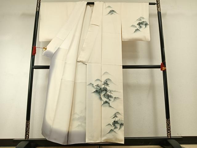平和屋着物●訪問着 手描き 風景文 暈し染め 正絹 逸品 AABH4980fy