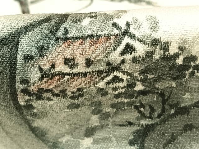 平和屋着物●訪問着 手描き 風景文 暈し染め 正絹 逸品 AABH4980fy