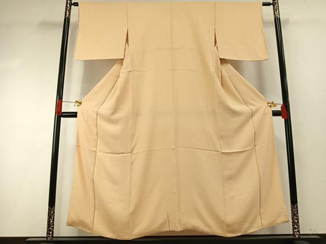 平和屋着物●上質な色無地 花尽くし地紋 蜂蜜色 正絹 逸品 AABH4981fy