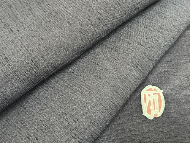 平和屋着物●本加賀友禅作家 柿本市郎 紬 色無地 薄鼠色 証紙付き 正絹 逸品 未使用 AABH5000fy