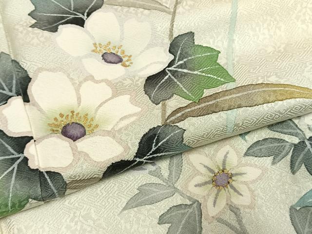 平和屋着物●訪問着 草花文 暈し染め 金彩 正絹 逸品 AABH5001fy