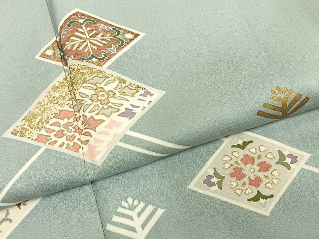 平和屋着物●訪問着 駒刺繍 花菱文 金彩 正絹 逸品 AABH5006fy