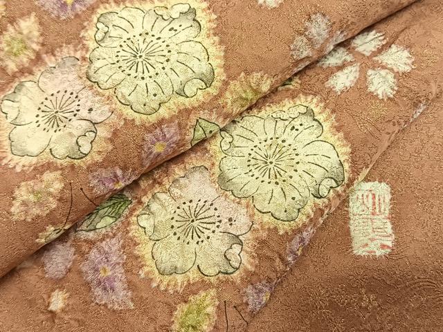 平和屋着物●訪問着 作家物 明翠 辻が花 絞り 暈し染め 金糸 正絹 逸品 AABH5008fy