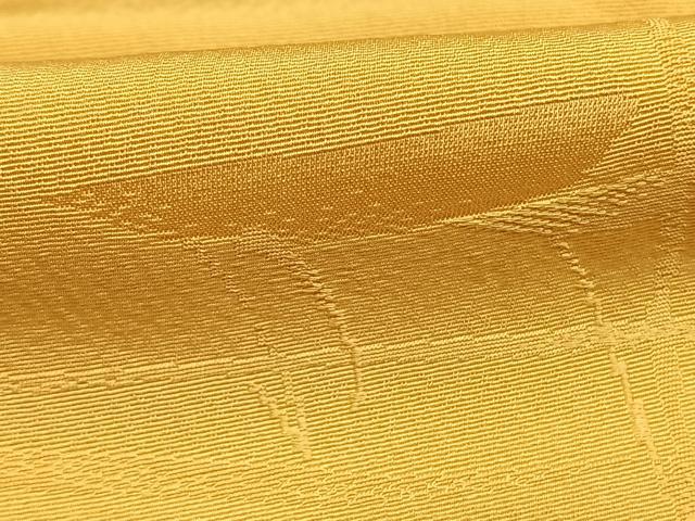平和屋着物●上質な色無地 草葉地紋 玉蜀黍色 正絹 逸品 AABH5020fy